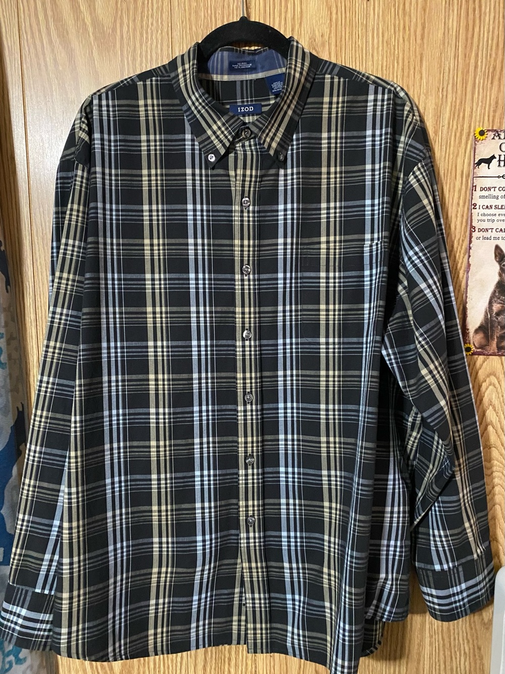 Izod Men’s Long Sleeve Plaid Button-Down Shirt Size 2XL